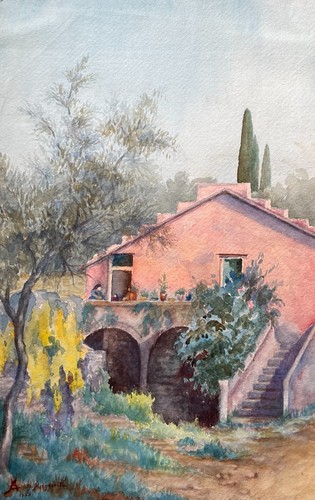 Una casa rosa santa - casa,