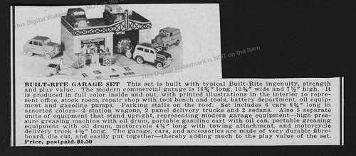 Pubblicità 1947 set garage - pubblicità,