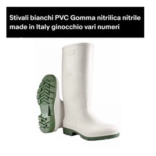 Stivali bianchi PVC Gomma N44 nitrile Stivali ginocchio Uso Caseificio Cucina