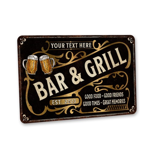Insegna personalizzata bar - , e