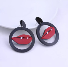 Orecchini donna vampiro bocca denti Halloween / Women's earrings vampire mouth 