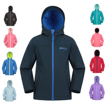 Giacca Softshell Mountain Warehouse Bambini con Cappuccio Foderata in Pile Cappotto Ragazzo Ragazza