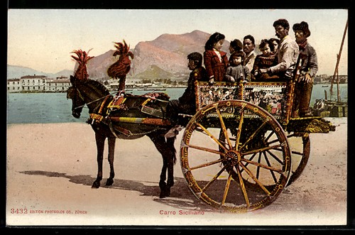 Carro siciliano asino - siciliano,,