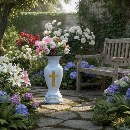 Vaso commemorativo croce - vaso,