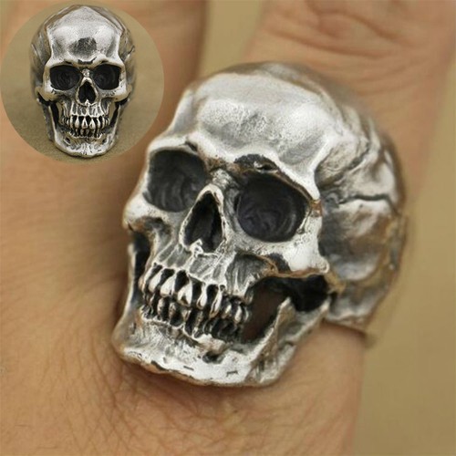 Anello uomo teschio biker