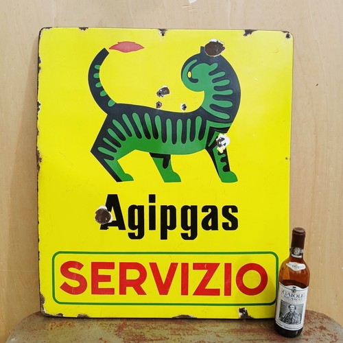 Insegna smaltata agipgas - insegna,