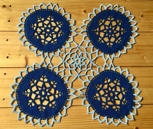 Vintage hand crochet blue
