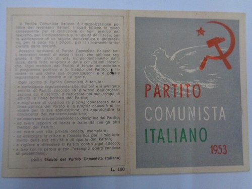 Tessera partito comunista - tessera,