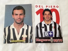 2 CARTOLINE CALCIO JUVENTUS F.C. ALESSANDRO DEL PIERO ANTONIO CABRINI AUTOGRAFO