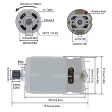 Motore RS550 CCW 18-21V 28kRPM Spazzolato 14 Denti Per Trapano Motosega Altro