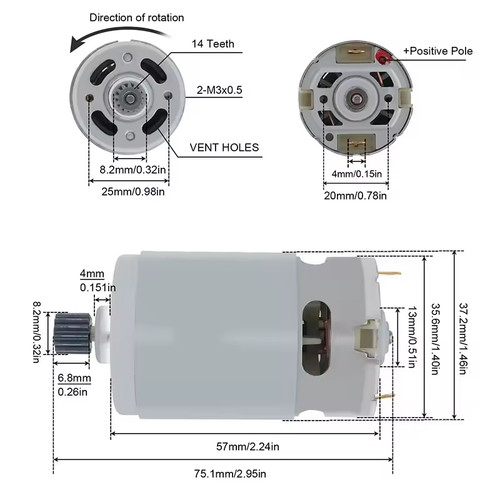 Motore rs550 ccw 21v 28krpm - ccw, 18-21v