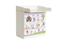 Fasciatoio cassettiera LEVIN con piano pieghevole in laminato, LAP 80x92x48 cm