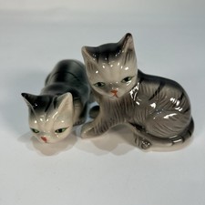 Gray Cat Ceramic Figures Set