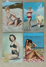 RISQUE VINTAGE EROTICA PIN UP BIKINI-LOTTO 4 CARTOLINE-D12-160