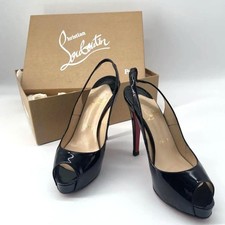 Scarpe Christian Louboutin tacco alto nere décolleté aperte autentiche con scatola