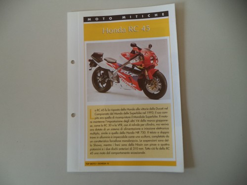 Scheda top moto honda - honda, rc