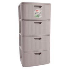 Stefanplast Cassettiera salvaspazio 4C (40x40x80cm) DOMUS HOME COLLECTION Greige