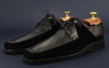 MORESCHI LACED UP BLACK - LEATHER and SUEDE - UK 7 - UNWORN