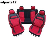 Per Fiat Lancia Coprisedili Rossi Velluto Ecopelle Nera Comfort Universali 