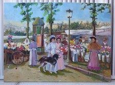 QUADRO AD OLIO VINTAGE SCENA