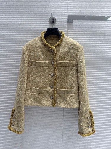 Cardigan giacca tweed oro