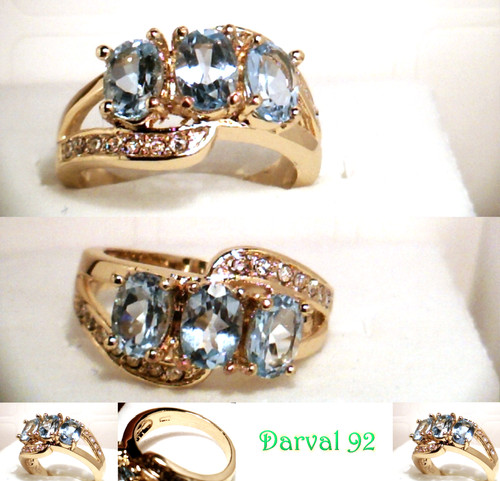 Anello donna topazi - topazi, naturali