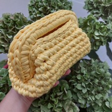 Borsa Clutch all'uncinetto Fatta A Mano Gialla