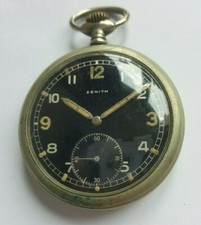 Orologio da tasca epoca seconda guerra mondiale Zenith Germania esercito quadrante nero dorato