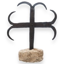 ANTICA CROCE IN FERRO BATTUTO FORGIATO A MANO XII SEC antique wrought iron cross