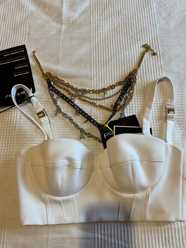Top bustier bianco - , collana