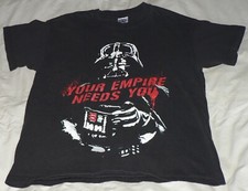 T-shirt nera STAR WARS taglia Med IL TUO IMPERO HA BISOGNO DI TE film usata in ottime condizioni Stormtrooper