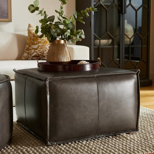 Genuine leather large square - large,