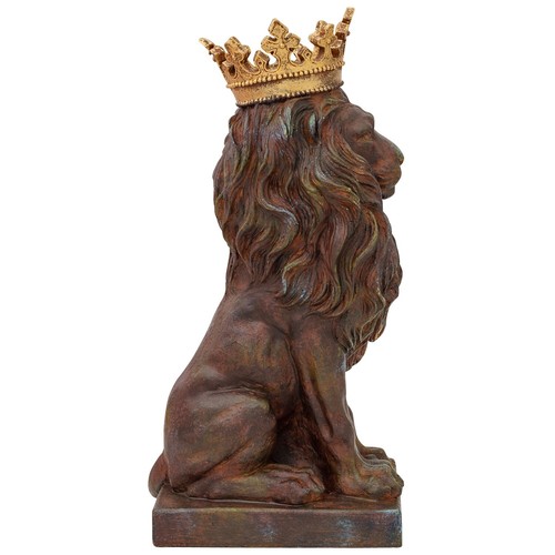 Scultura leone con corona