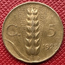 Italy 1923-R Copper 5