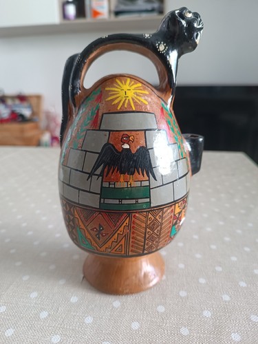 Vaso brocca ceramica peruviana - vaso,