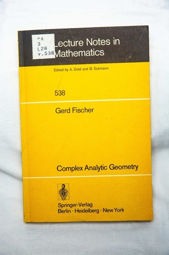 Complex analytic geometry 538 - complex,