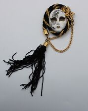 MASCHERA DA PARETE DECORATIVA VENEZIANA VINTAGE , IN CERAMICA DIPINTA A MANO