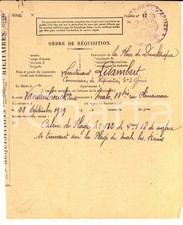 1939 MALO-LES-BAINS (F) Ordine requisizione di una cabina sulla spiaggia