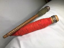 2 antiche bobine in legno per