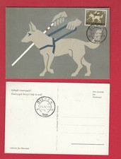 1964 OLANDA CARTOLINA MAXIMUM CANI PER CIECHI DOG BLIND ANNULLO FDC DIEREN 
