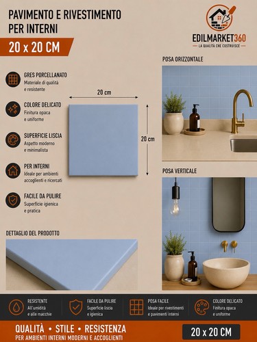 1mq piastrelle 20x20cm - (25pz),