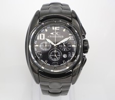CHRONOTECH OBLO 43mm Cronografo BIG CRYSTAL PVD 7901M Nuovo Solo Orologio Batteria 