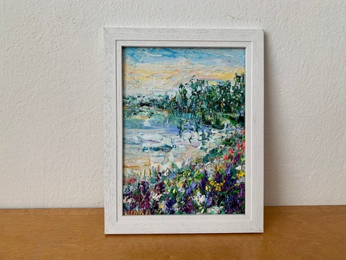Fiori lupino dipinto olio - dipinto,