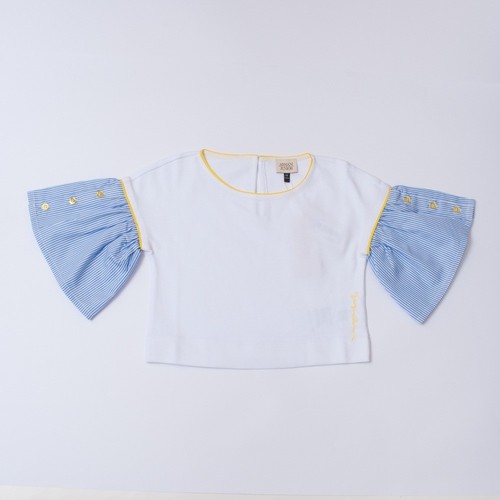 Shirt blue sleeve girl kids - t-shirt,
