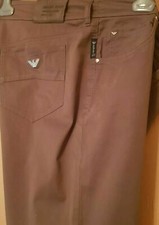 Armani Jeans Woman Donna Pantaloni Cotone Marrone Taglia 32