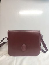 Borsa A Spalla Donna Must De Cartier Paris Vintage Bordeaux In Vera Pelle Bag 