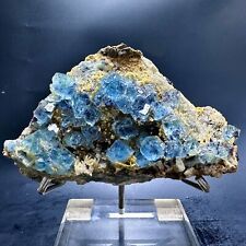 Esemplare minerale di fluorite blu cubica da collezione naturale 6,4 libbre/Cina
