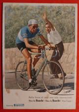 CARTOLINA CICLISMO BICI FAUSTO  COPPI  - VIVA LA BIANCHI  GOMME PIRELLI