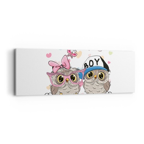 Quadro tela 90x30cm gufo - tela,