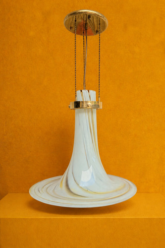 Lampadario vetro opalino - in,